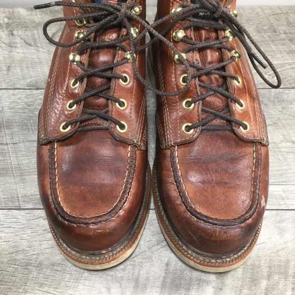 Field N Forest 8436 Independence Brown Leather Work Soft Toe Mens Boots Size 8 - Picture 4 of 10